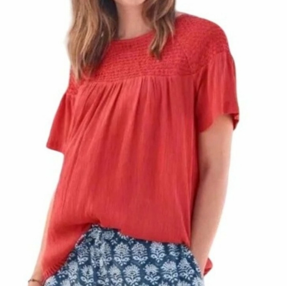 Sundance Tops - Sundance Eventide Smocked Crinkle Voile Top